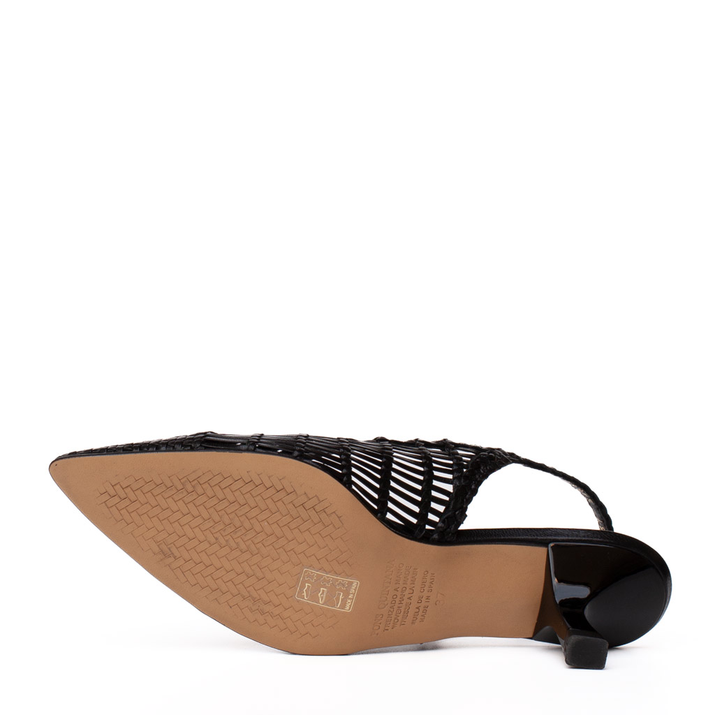 Sandali Slingback Intrecciati Pelle nera