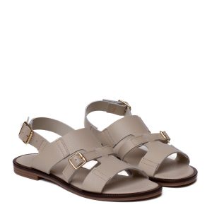 andalo basso nappa beige con doppia fibbia laterale e cinturino regolabile.