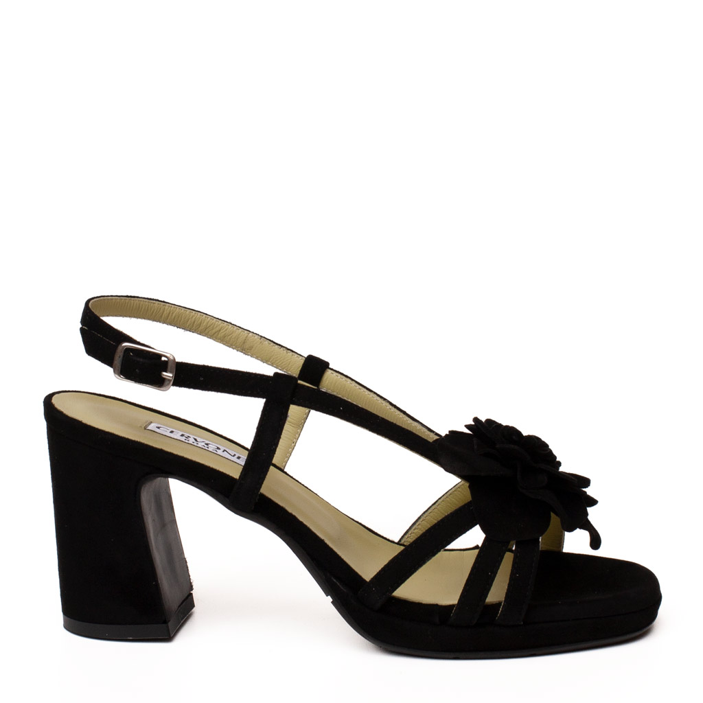 Cervone Black Suede Sandal