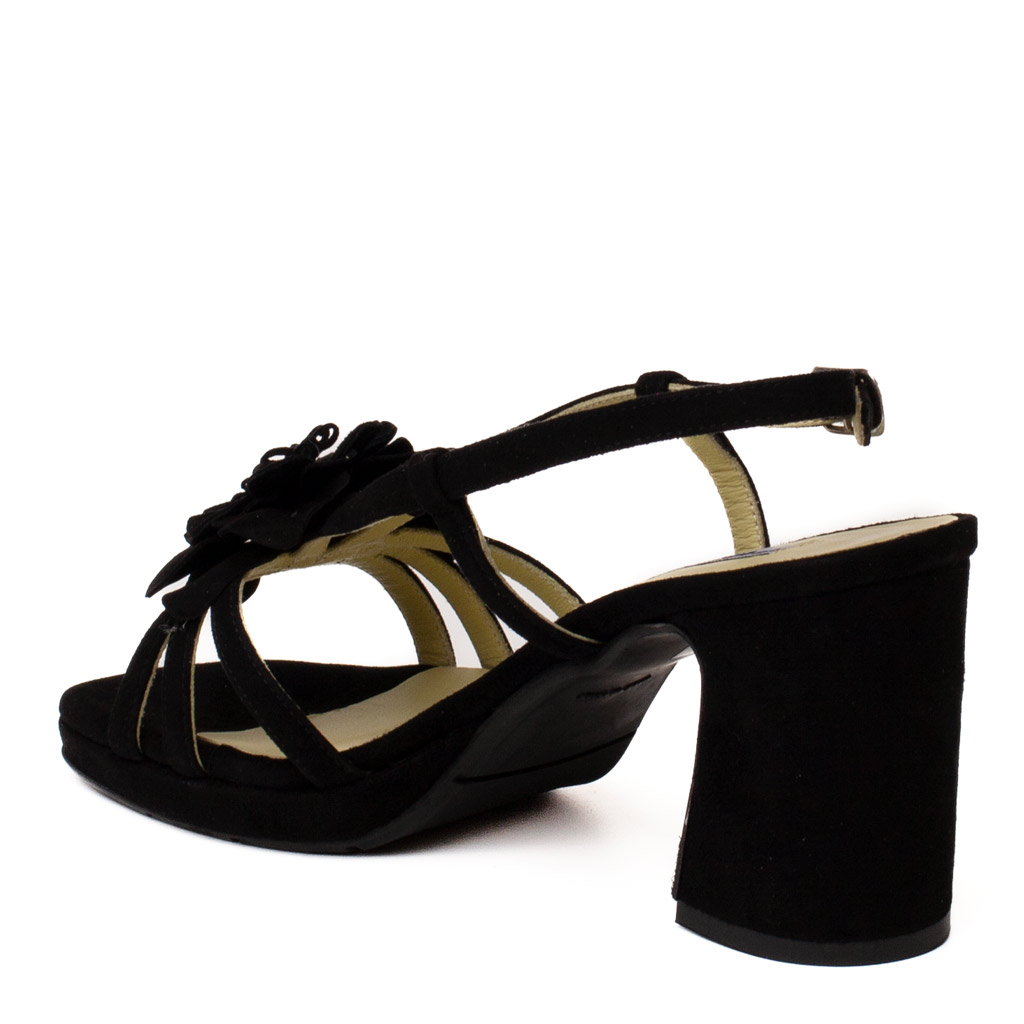 Cervone Black Suede Sandal