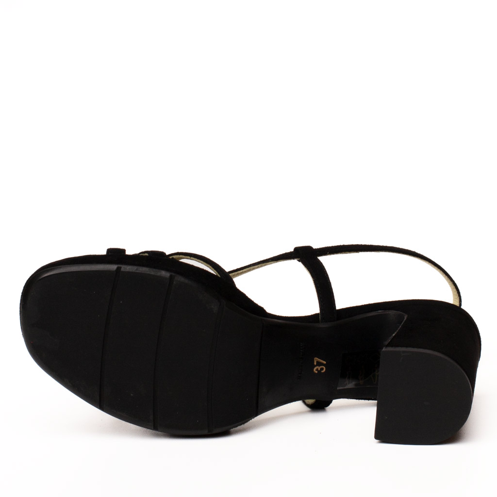 Cervone Black Suede Sandal