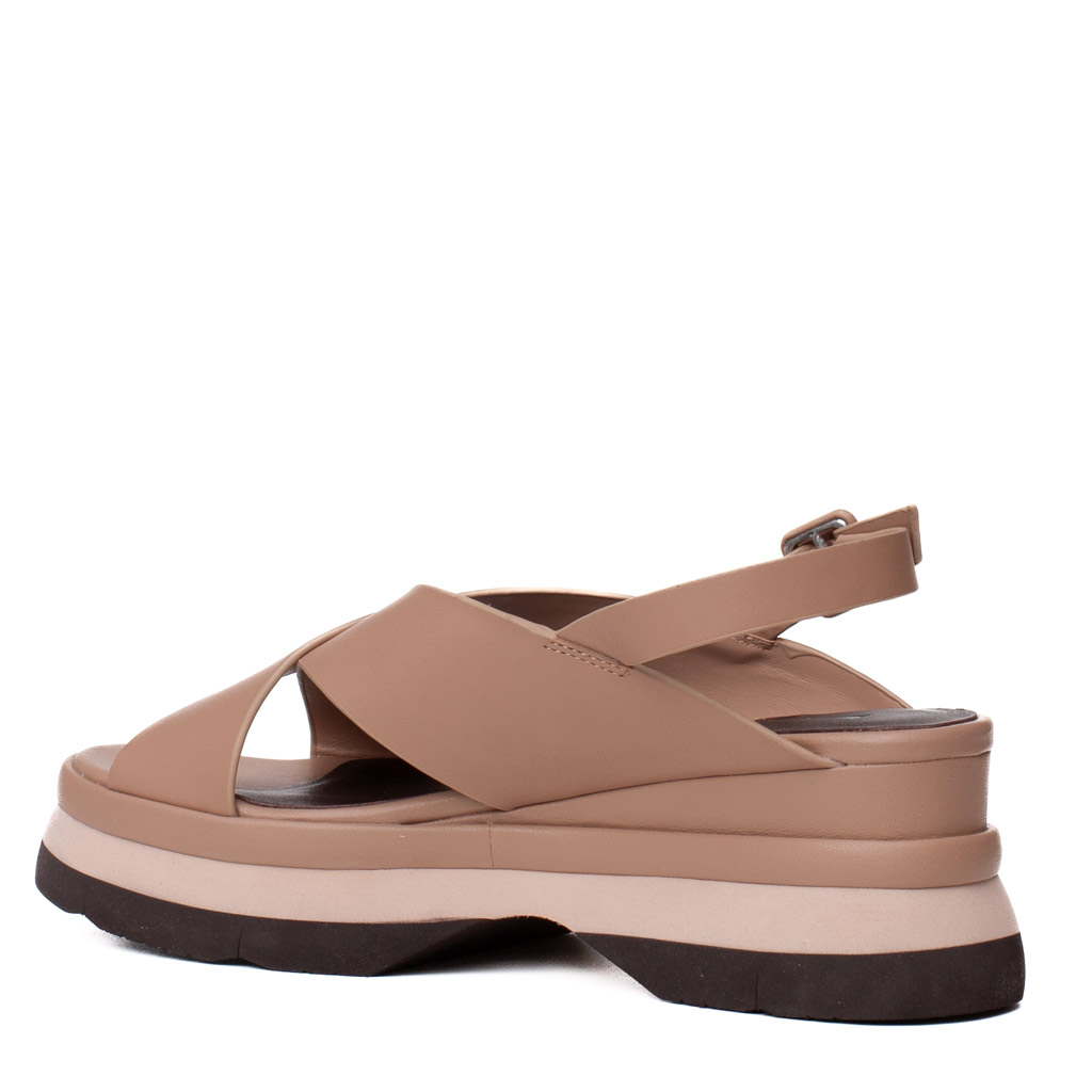 Sandalo platform beige Jeannot in pelle Extralight