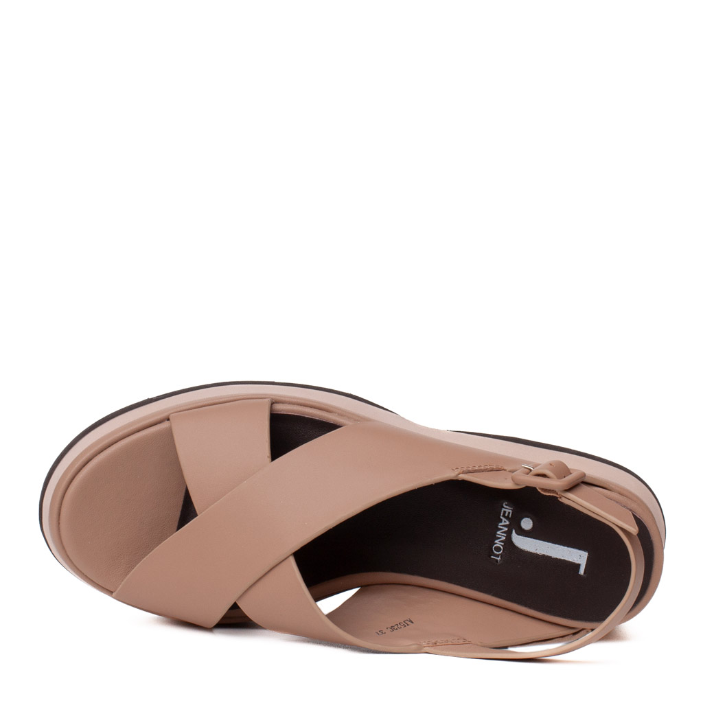 Sandalo platform beige Jeannot in pelle Extralight