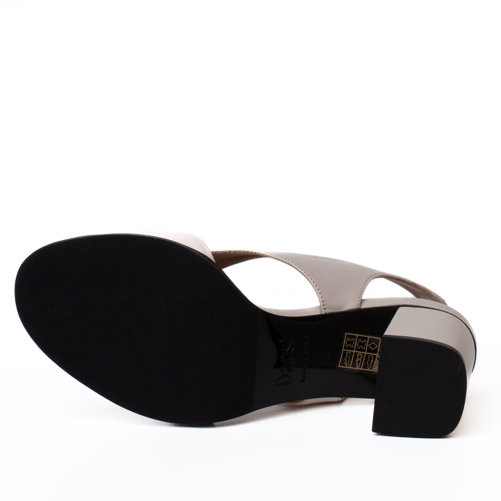 Dansi cream-coloured mid-heel leather sandals