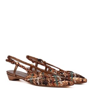 Multicoloured woven leather Pons Quintana slingbacks