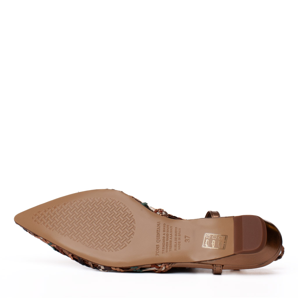Multicoloured woven leather Pons Quintana slingbacks