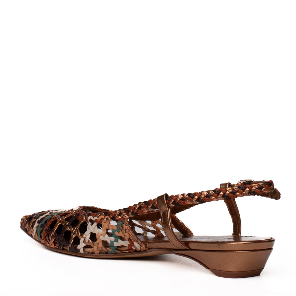Multicoloured woven leather Pons Quintana slingbacks