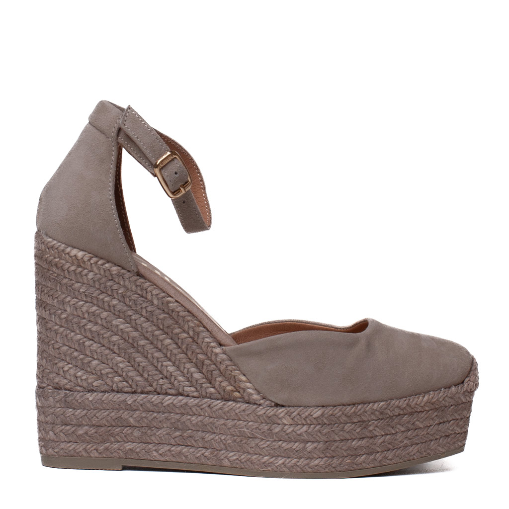 Espadrillas zeppa camoscio grigio Gaimo Sasia Kangaroo