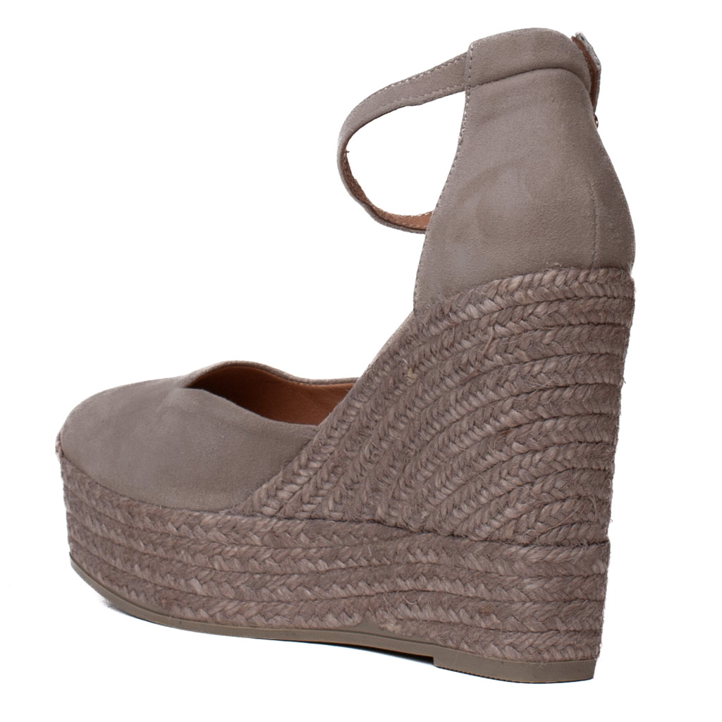 Espadrillas zeppa camoscio grigio Gaimo Sasia Kangaroo