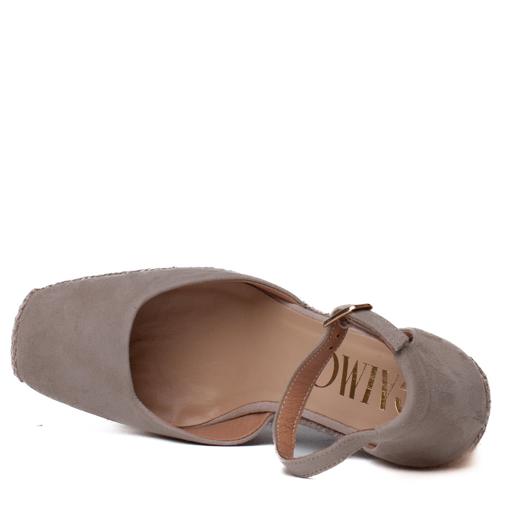 Espadrillas zeppa camoscio grigio Gaimo Sasia Kangaroo