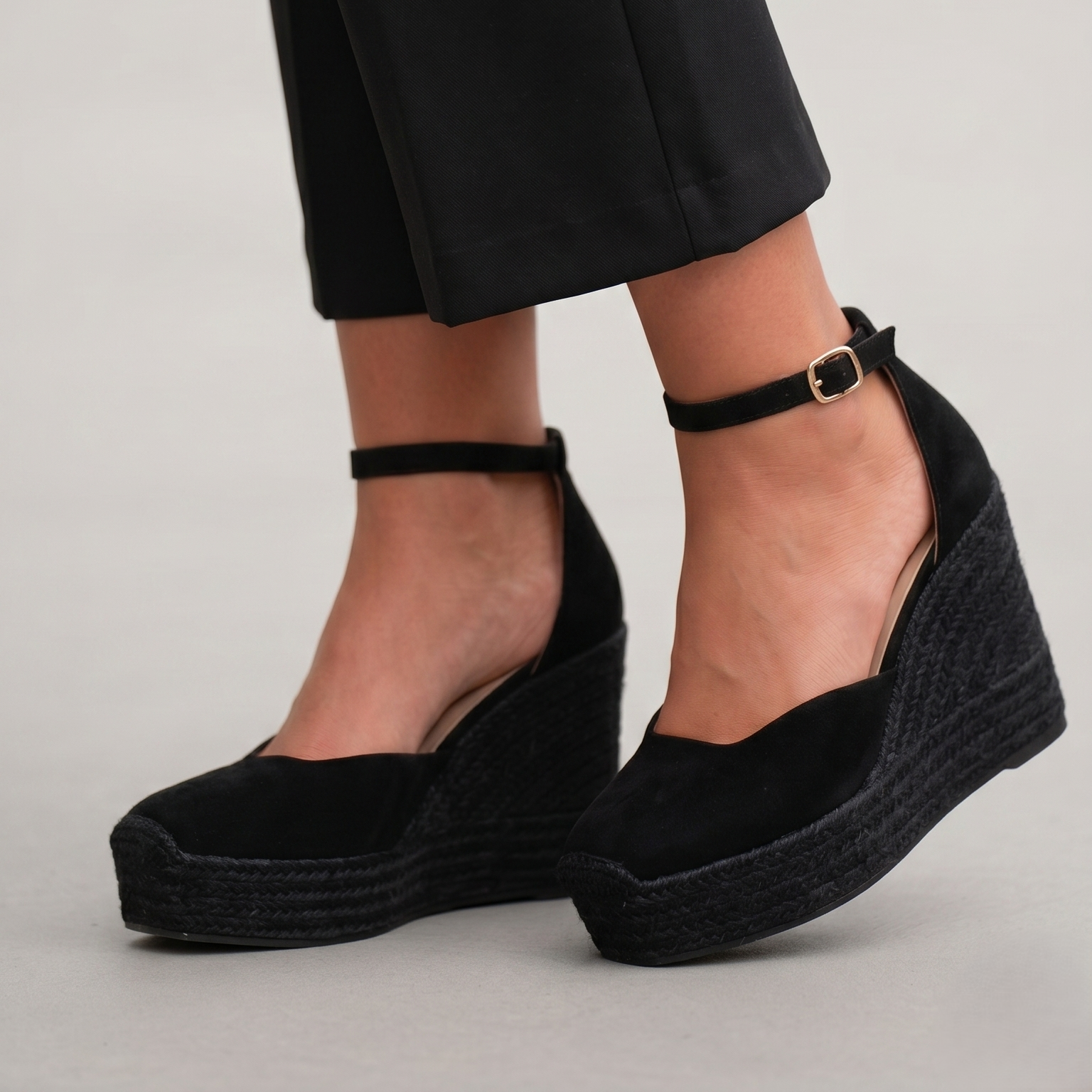 espadrilla alto in camoscio nero Gaimo