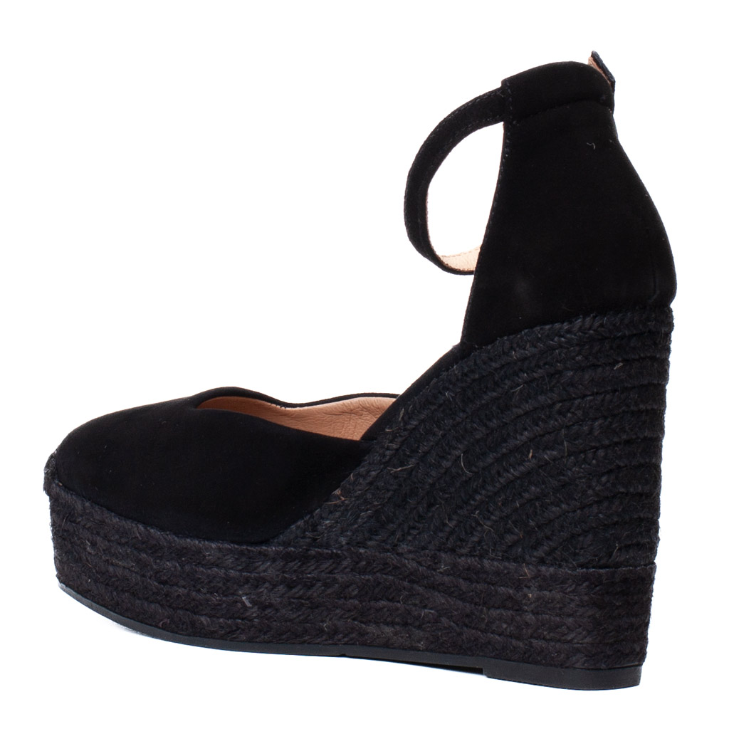 Espadrillas zeppa camoscio nero Gaimo Sasia