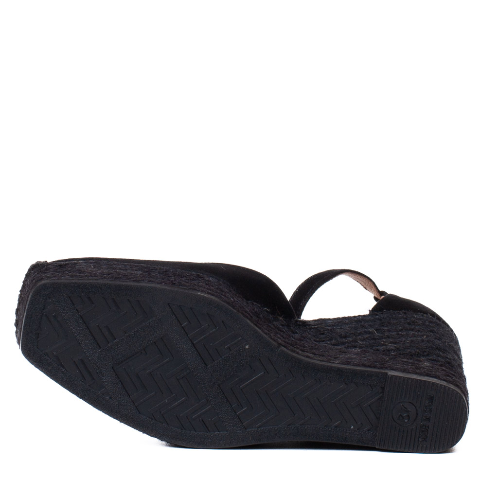Espadrillas zeppa camoscio nero Gaimo Sasia