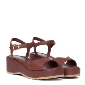 Kedar Unisa brown leather wedge sandals