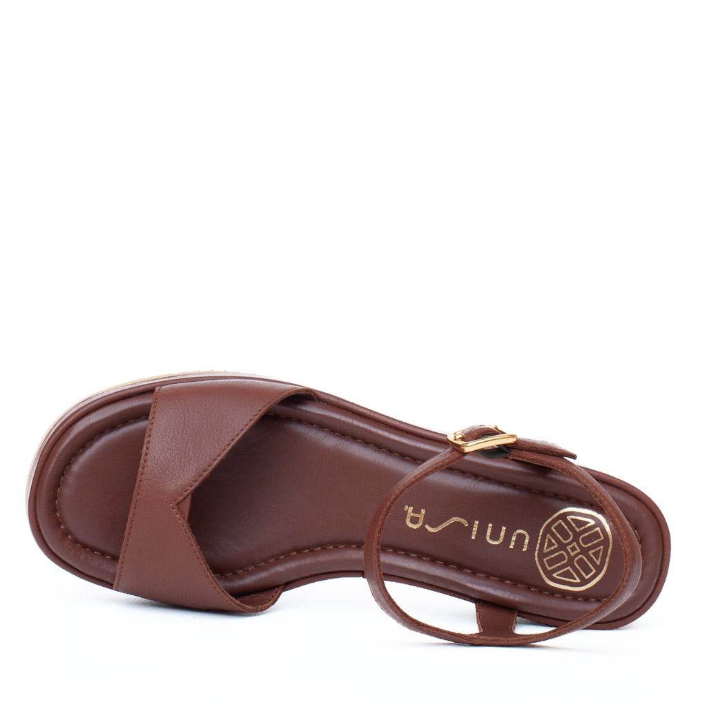 Kedar Unisa brown leather wedge sandals