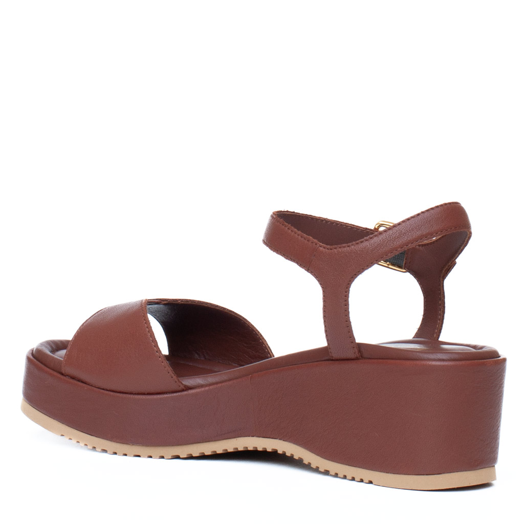 Kedar Unisa brown leather wedge sandals
