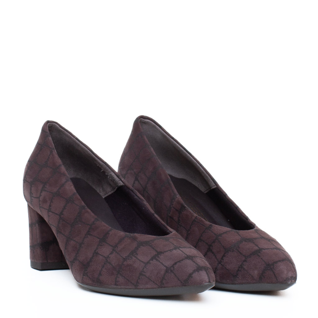 scarpa camoscio marrone stampa cocco