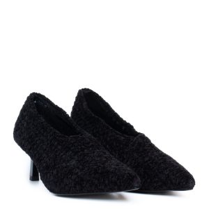 scarpa decollete elasticizzata Jeannot in tessuto bouclé nero