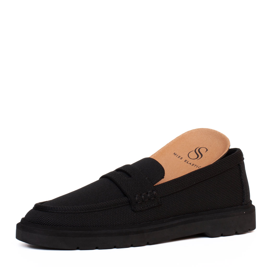 Mocassino Elastico Nero Donna Miss Elastic