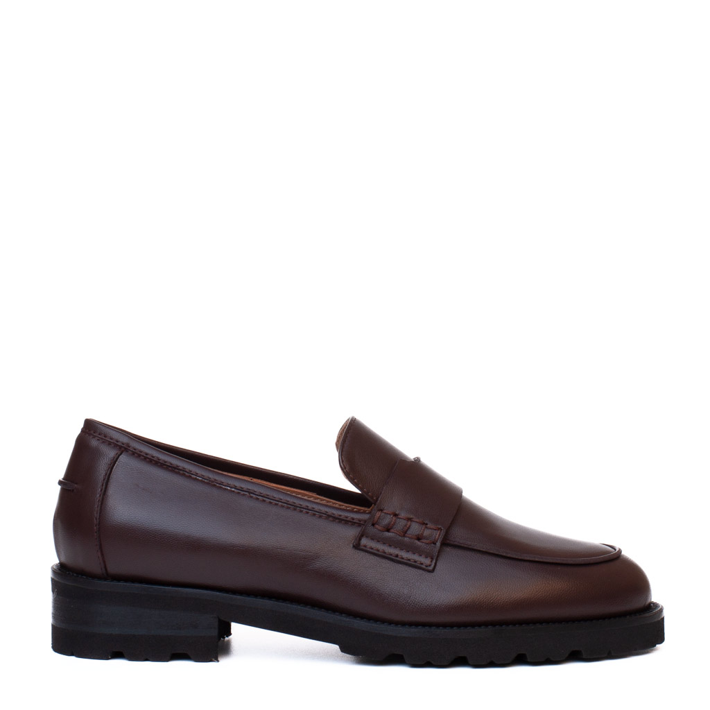 Mocassino Pelle Marrone Donna Cervone