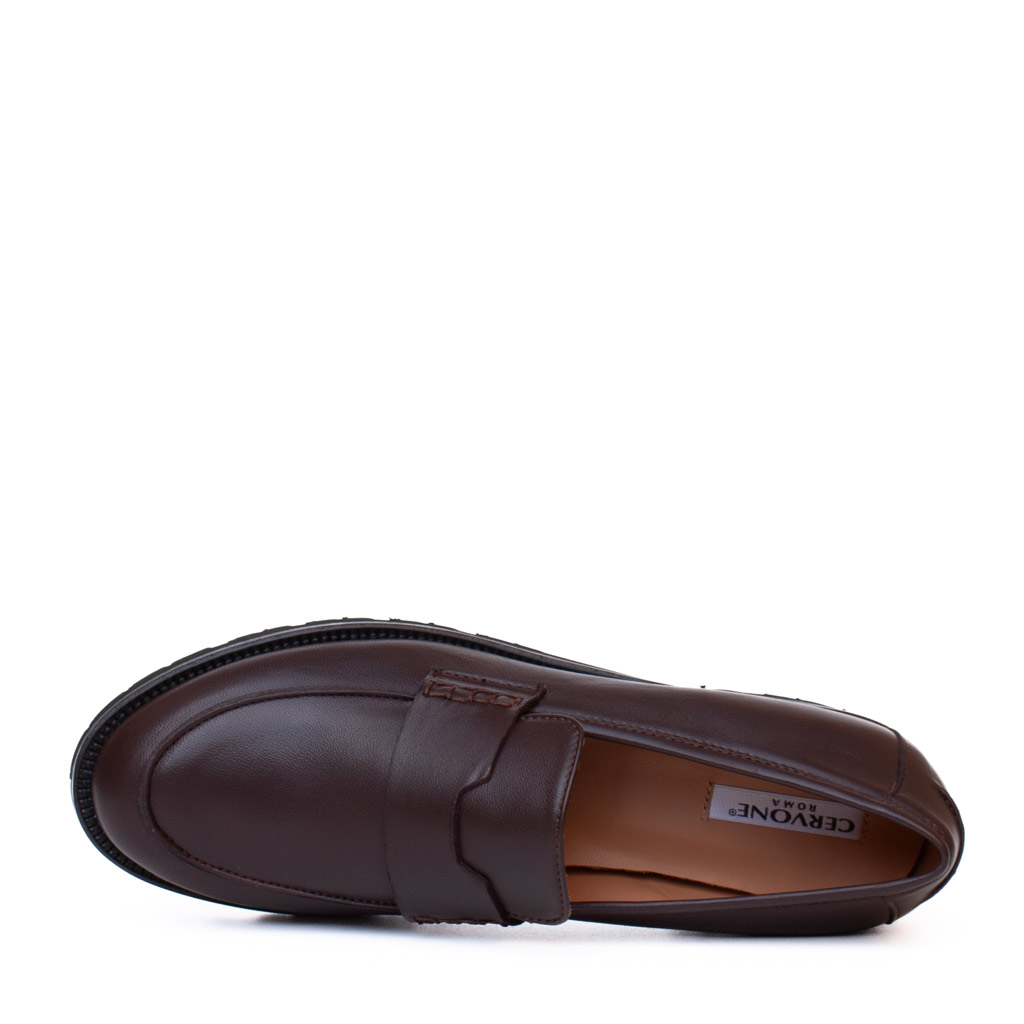 Mocassino Pelle Marrone Donna Cervone