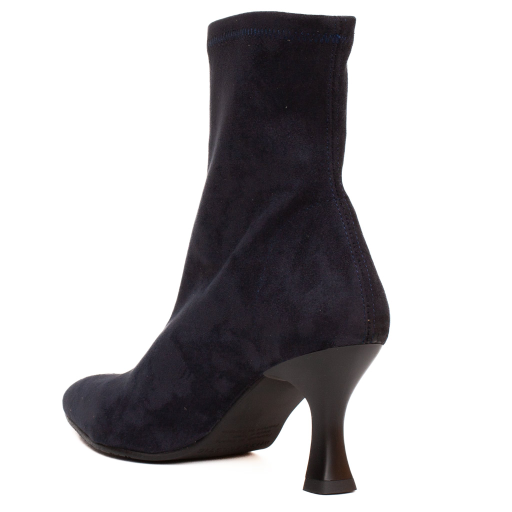 Stivaletti in Camoscio Blu con Tacco a Rocchetto Chic
