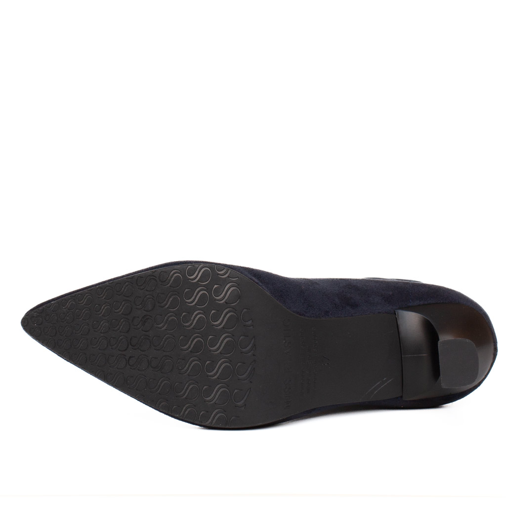 Stivaletti in Camoscio Blu con Tacco a Rocchetto Chic