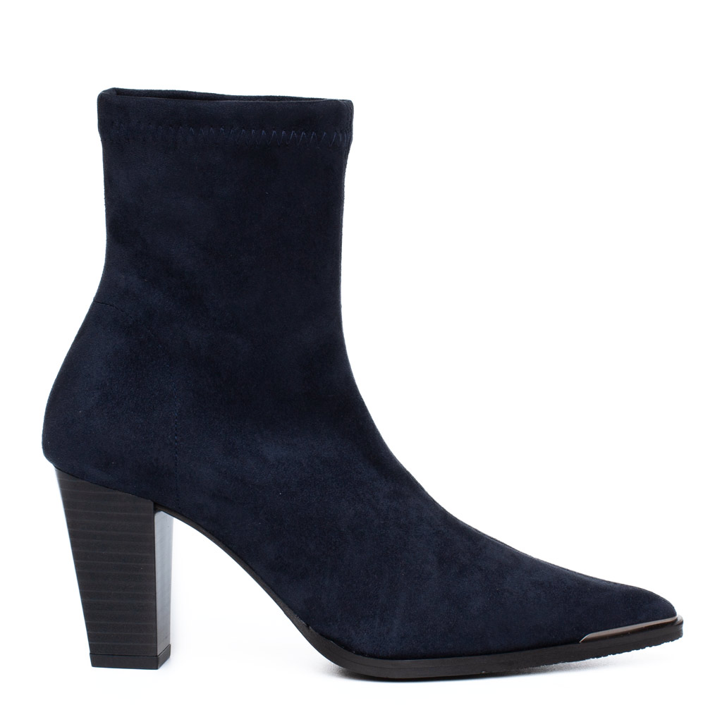 Stivaletto Camoscio Elasticizzato Blu Miss Elastic con Tacco