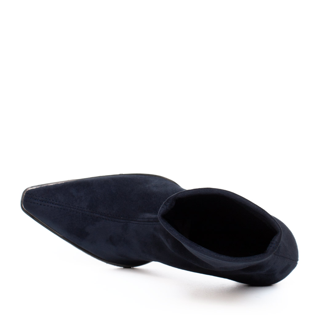 Stivaletto Camoscio Elasticizzato Blu Miss Elastic con Tacco