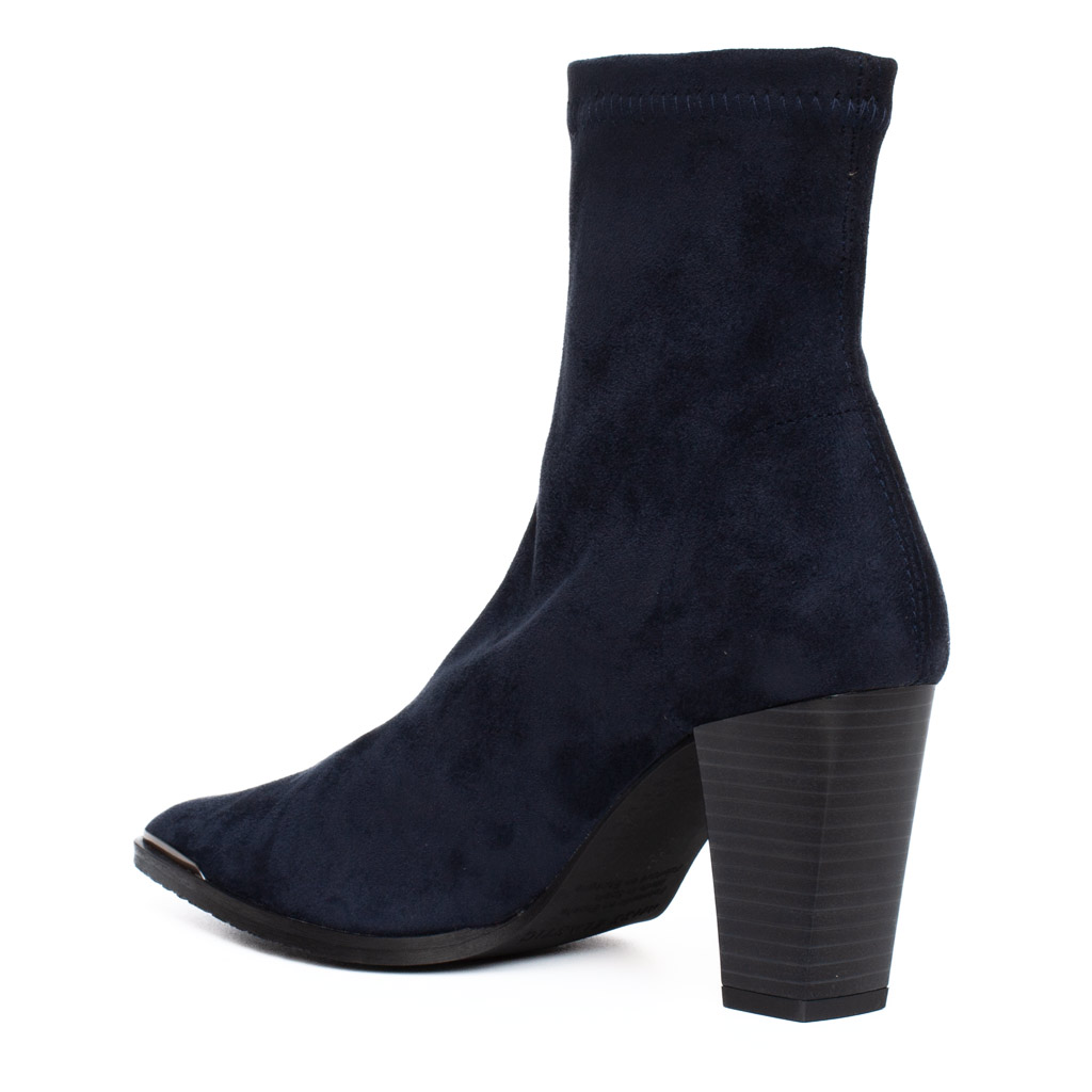Stivaletto Camoscio Elasticizzato Blu Miss Elastic con Tacco