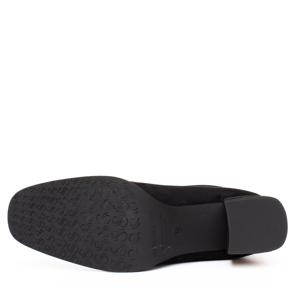 Stivaletti Neri Camoscio Elasticizzati con Tacco Comodo