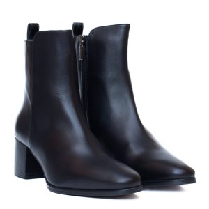 Stivaletto pelle nero Cervone tacco comodo