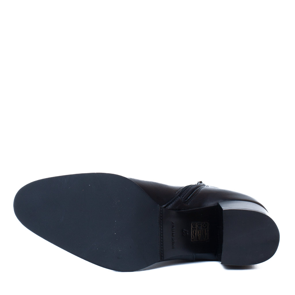 Stivaletto Pelle Nero Cervone con Tacco Comodo