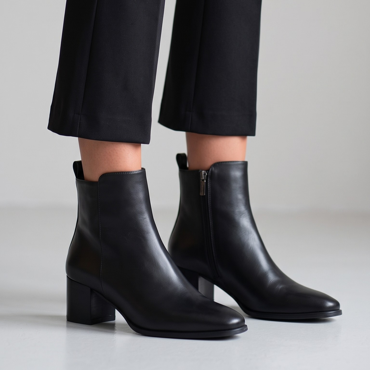 Stivaletto pelle nero Cervone tacco comodo