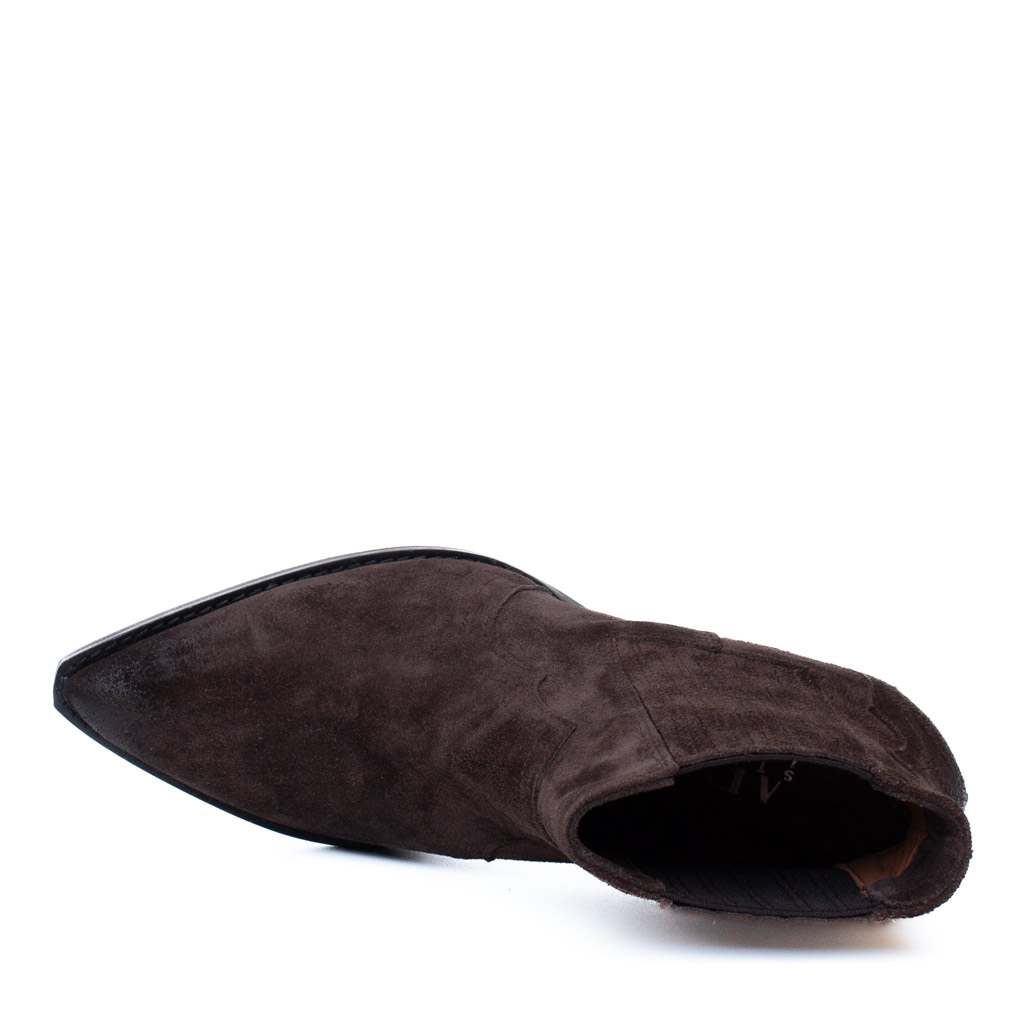 Stivaletto Texano Camoscio Marrone Donna