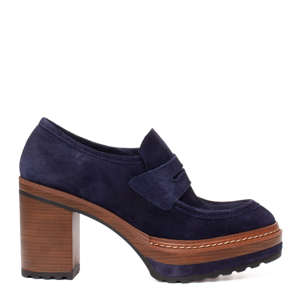 Mocassino con plateau blu Pons Quintana Olivia