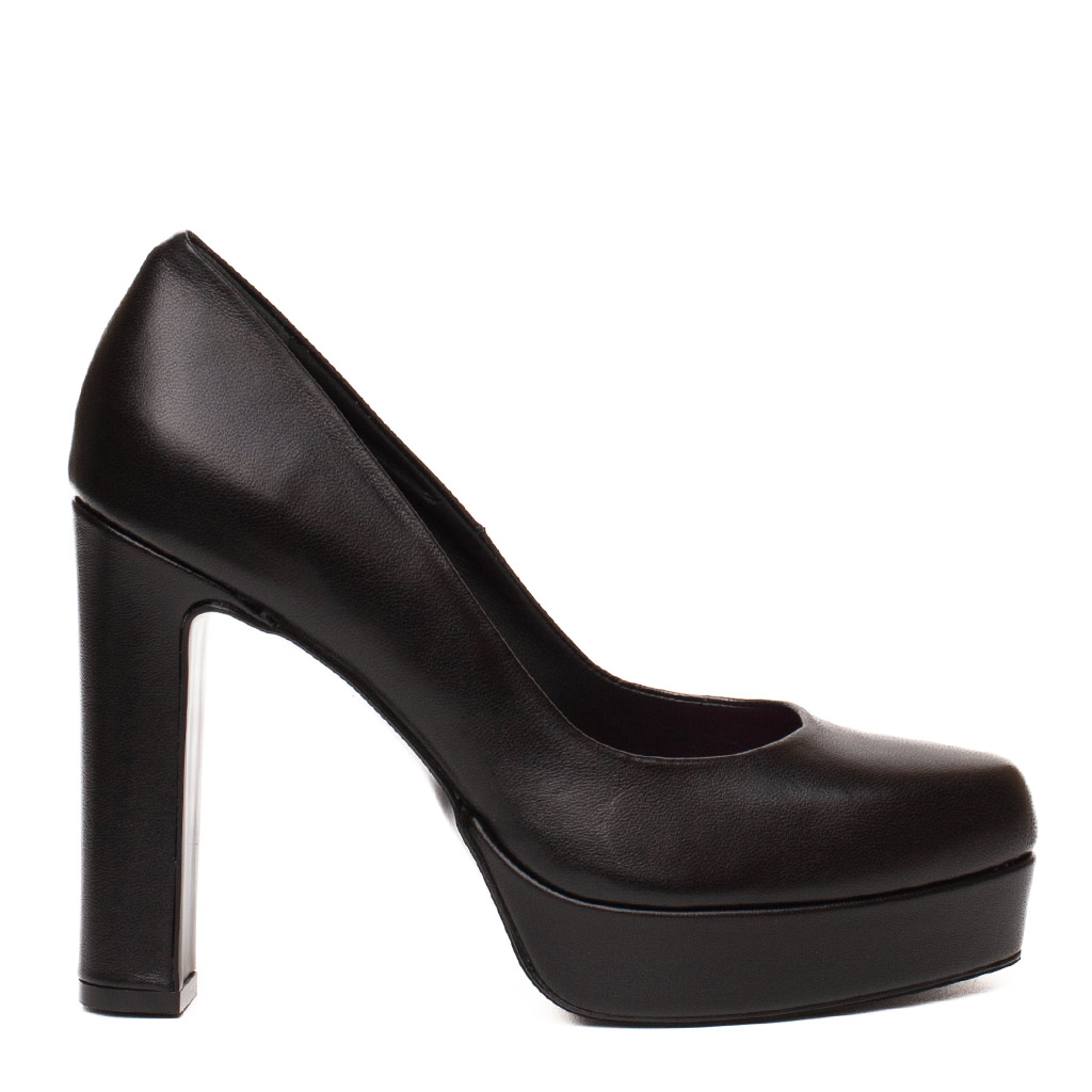 Decollete con Plateau Nero in Pelle luxury