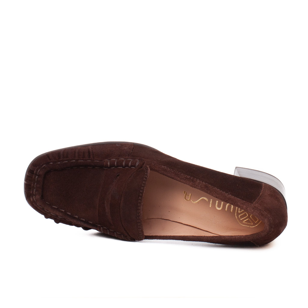 Mocassini Tacco Camoscio Marrone Unisa Leavitt