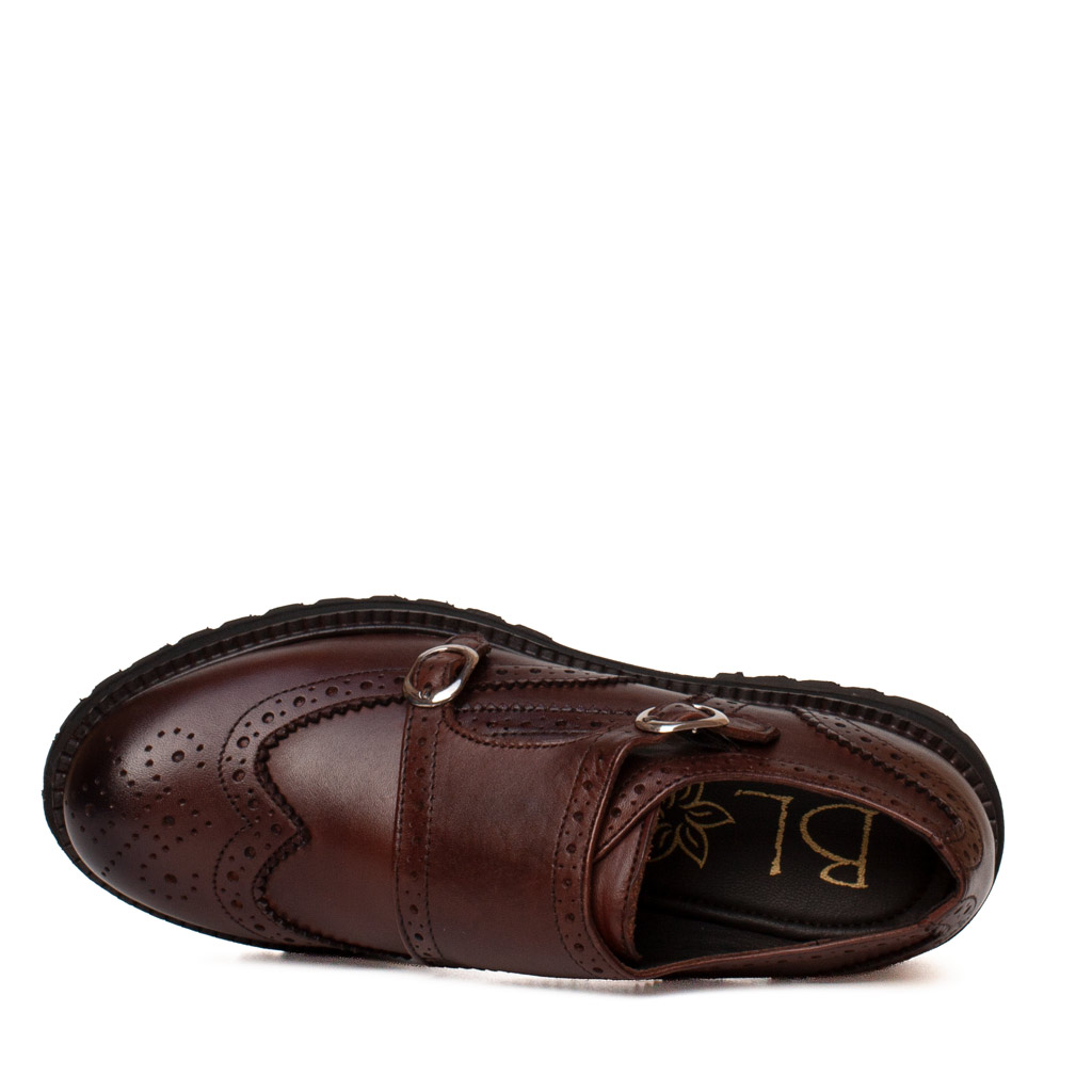 Scarpe Monk Strap Marroni in Pelle Donna