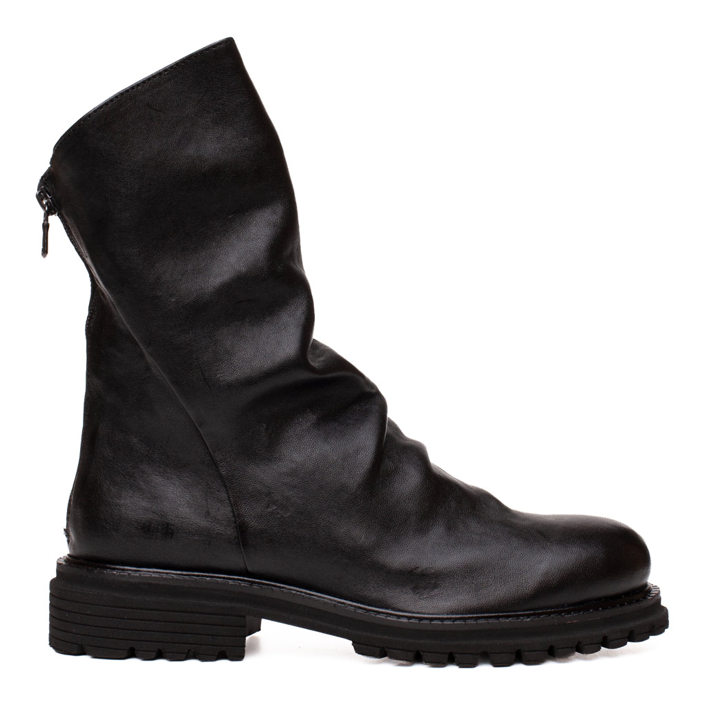 Stivaletto Basso Pelle Nera con Cerniera Posteriore