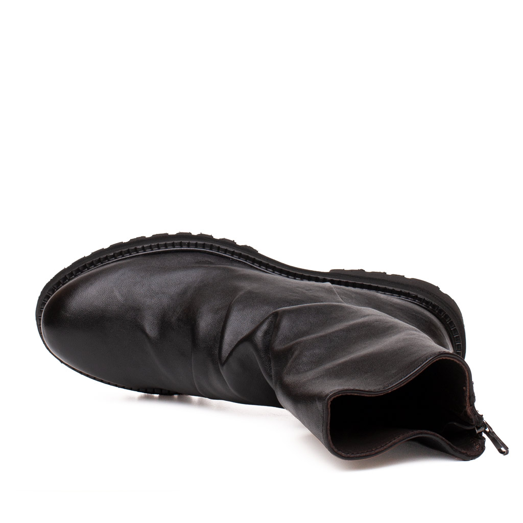 Stivaletto Basso Pelle Nera con Cerniera Posteriore