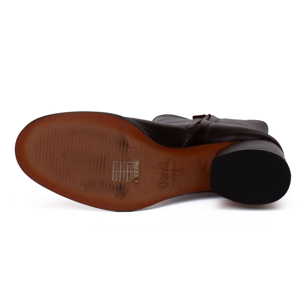 Stivaletto Nappa Marrone con Tacco Medio