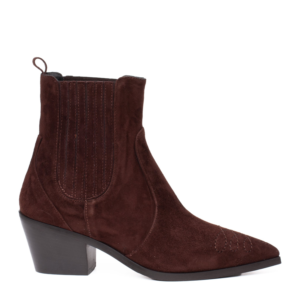 Stivaletto Texano Camoscio Marrone Donna