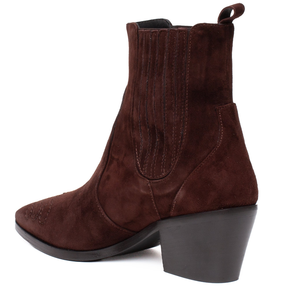 Stivaletto Texano Camoscio Marrone Donna