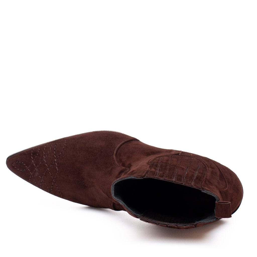 Stivaletto Texano Camoscio Marrone Donna