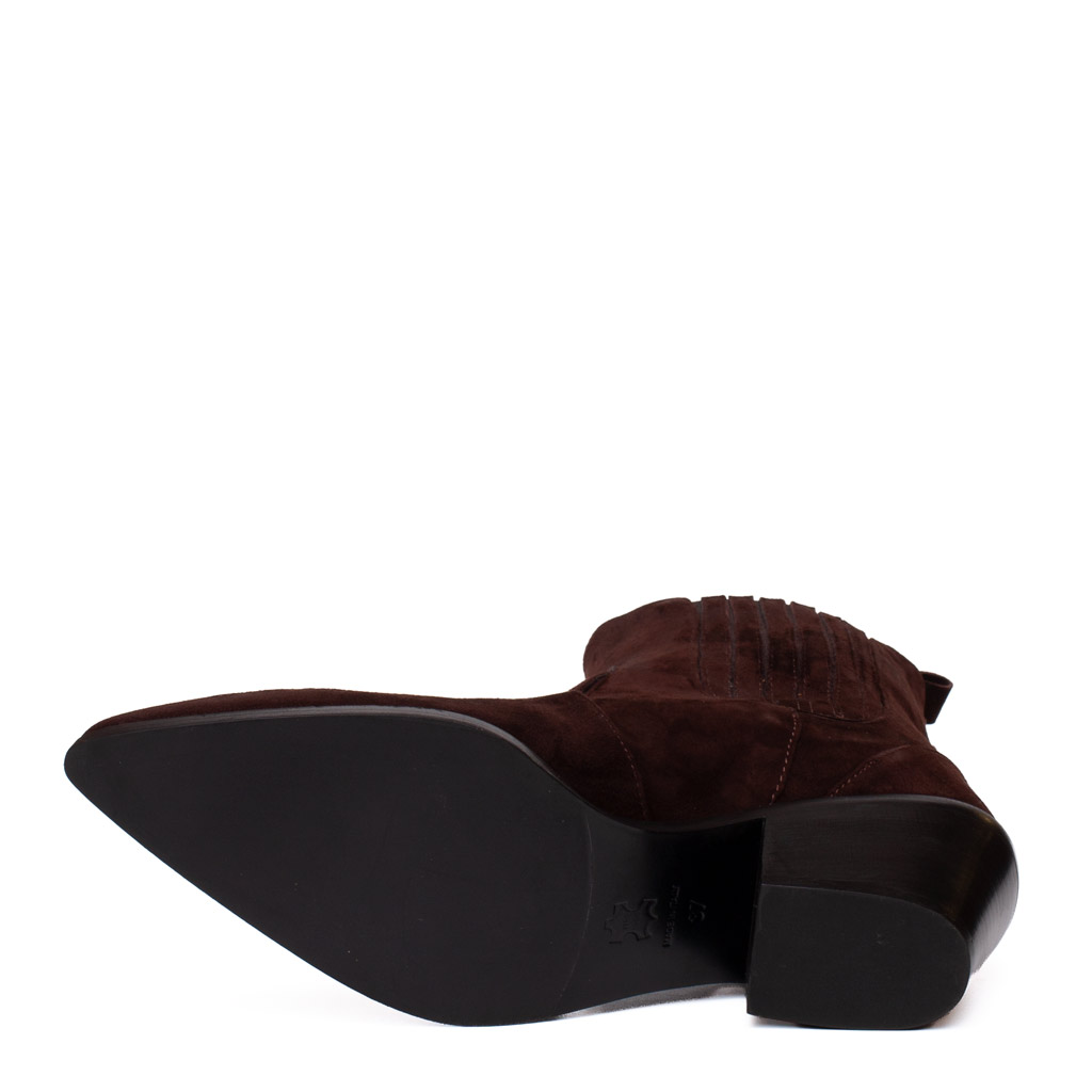 Stivaletto Texano Camoscio Marrone Donna